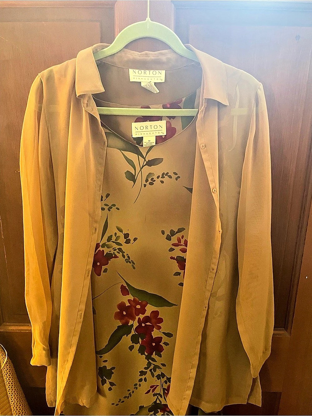 Norton Floral Layered Midi Dress in Brown Size Medium